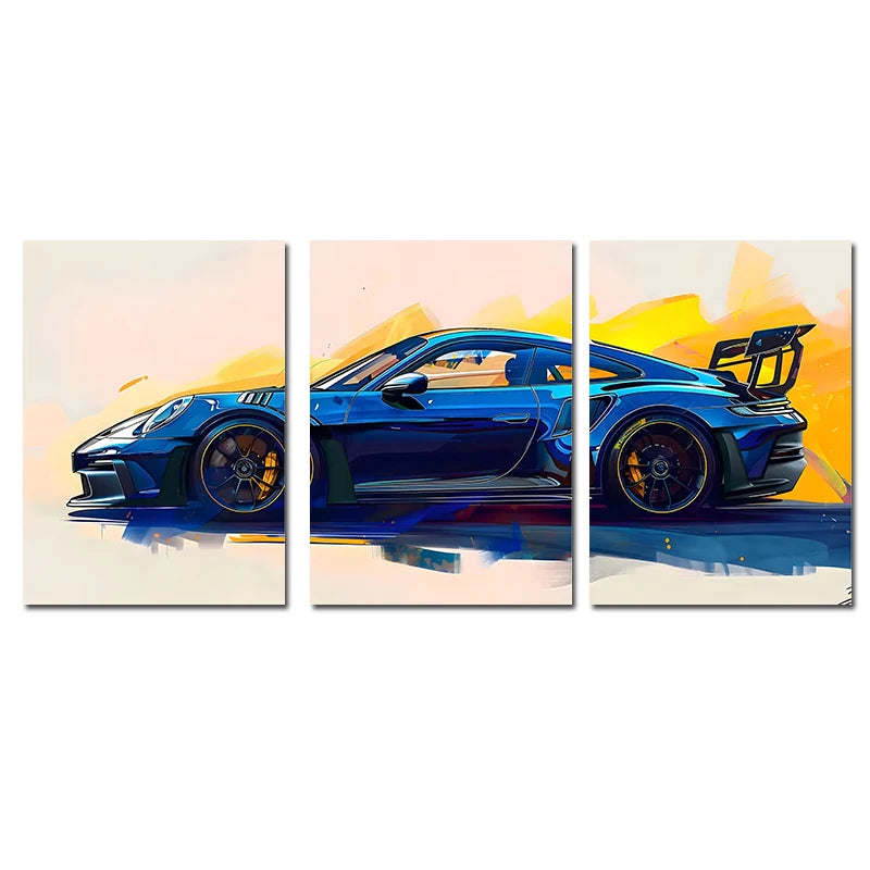 Toile Imprimée Porsche 911 (3 pièces)
