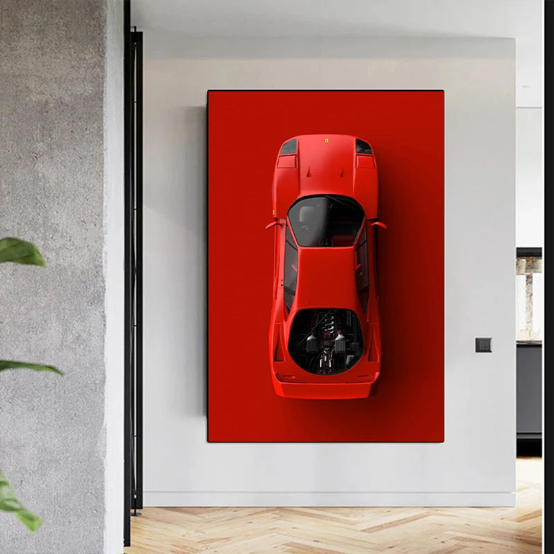 Toile Moderne Ferrari F40 Rouge