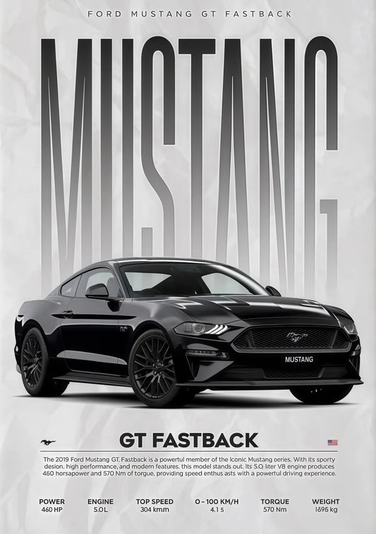 Toile Ford Mustang GT FastBack