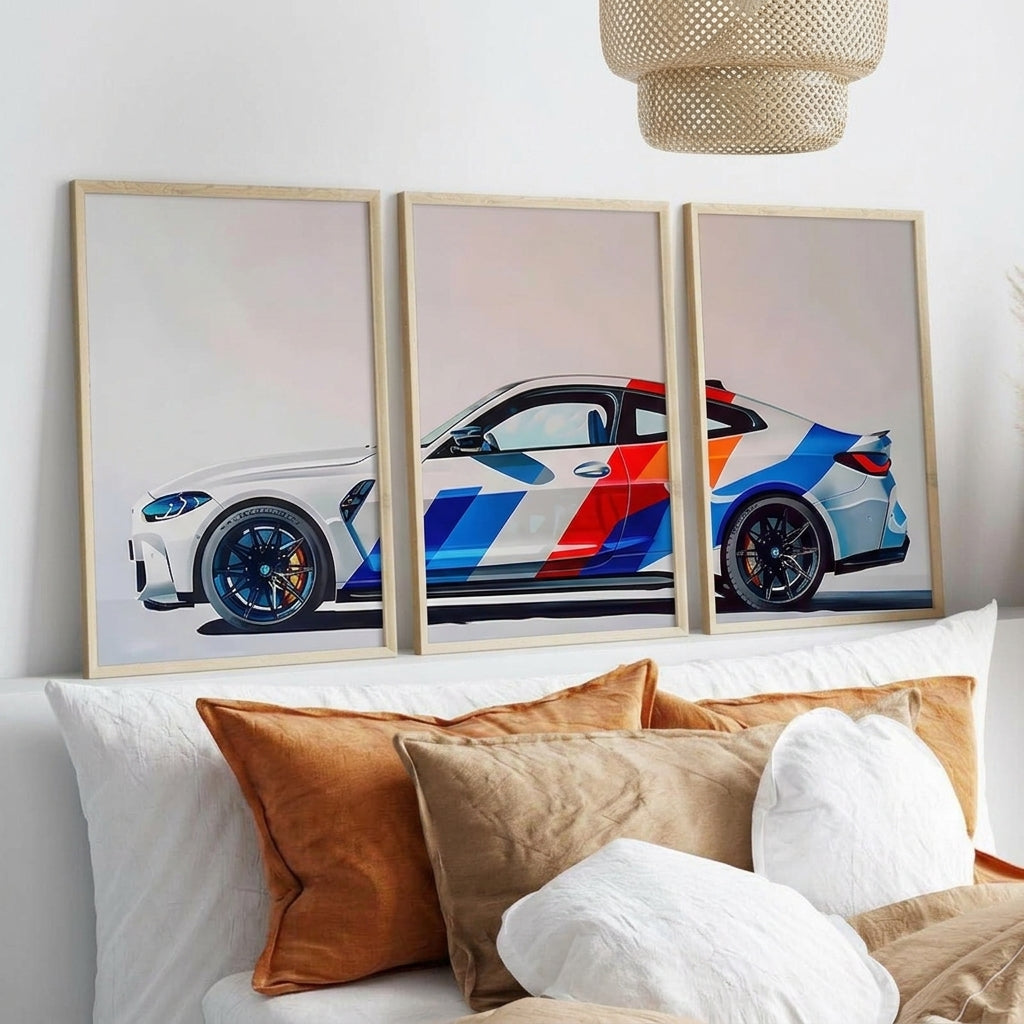 Toile BMW M4 (3 pièces)