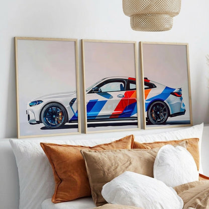 Toile BMW M4 (3 pièces)