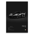 Toile Imprimée Ferrari FXX K (Noir)
