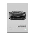 Toile Imprimée Lamborghini Aventador (Gris)
