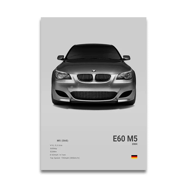 Toile Imprimée BMW E60 M5 (Gris)