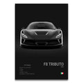 Toile Imprimée Ferrari F8 Tributo (Noir)