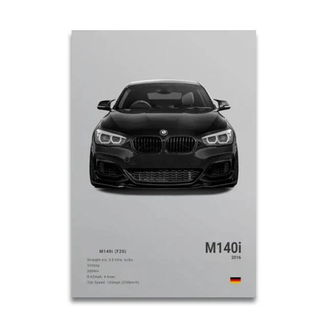 Toile Imprimée BMW F20 M140i (Gris)