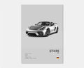 Toile Imprimée Porsche GT4 RS (Gris)
