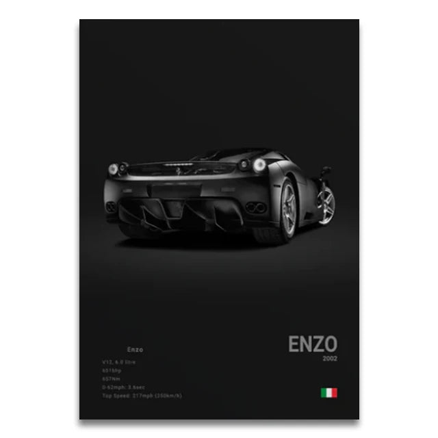 Toile Imprimée Ferrari Enzo (Noir)