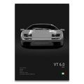 Toile Imprimée Lamborghini GT VT 6.0 2000 (Noir)