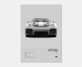 Toile Imprimée Porsche GT2 RS (Gris)
