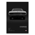Toile Imprimée Dodge Charger (Noir)