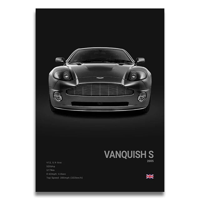 Toile Imprimée Aston Martin Vanquish S (Noir)