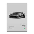 Toile Imprimée Lamborghini Sián (Gris)
