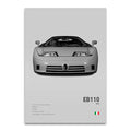 Toile Imprimée Bugatti EB110 (Gris)