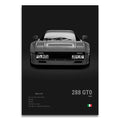 Toile Imprimée Ferrari 288 GTO (Noir)