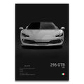 Toile Imprimée Ferrari 296 GTB (Noir)