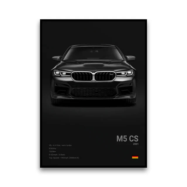Toile Imprimée BMW F90 M5 CS (Noir)
