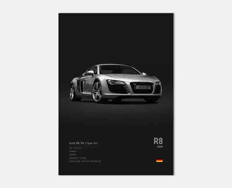 Toile Imprimée Audi R8 2006 (Noir)