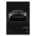 Toile Imprimée Lamborghini Murcièlago LP 640 (Noir)
