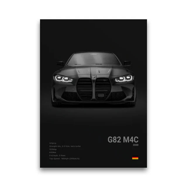 Toile Imprimée BMW G82 M4C (Noir)
