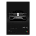 Toile Imprimée Ferrari 360 CS (Noir)