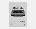 Toile Imprimée Audi Sport Quattro (Gris)