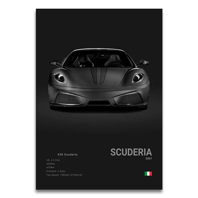 Toile Imprimée Ferrari 430 Scuderia (Noir)