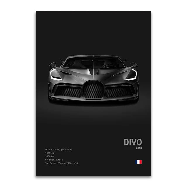 Toile Imprimée Bugatti Divo (Noir)