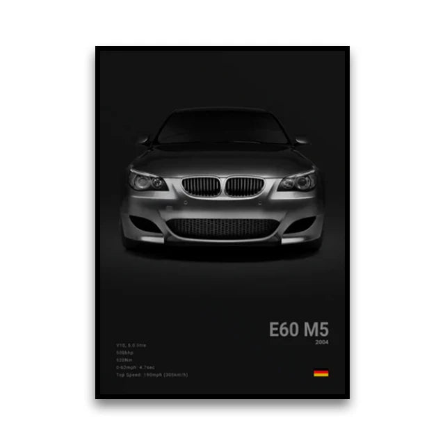 Toile Imprimée BMW E60 M5 (Noir)