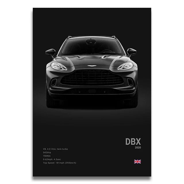 Toile Imprimée Aston Martin DBX (Noir)
