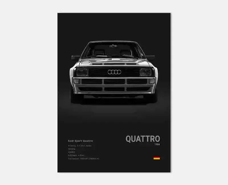Toile Imprimée Audi Sport Quattro (Noir)