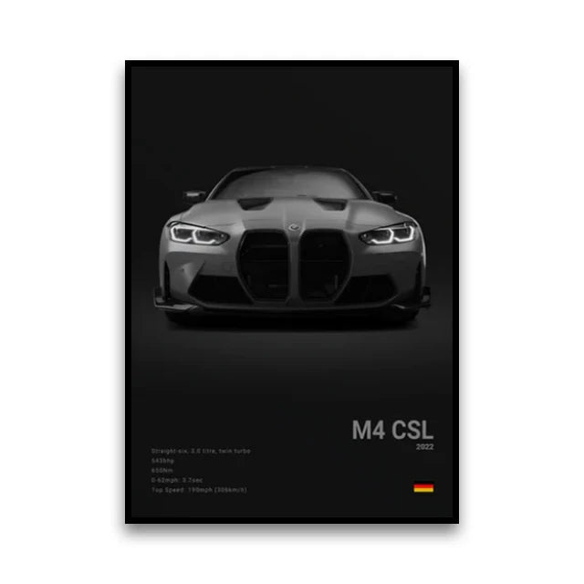 Toile Imprimée BMW G82 M4 CSL (Noir)