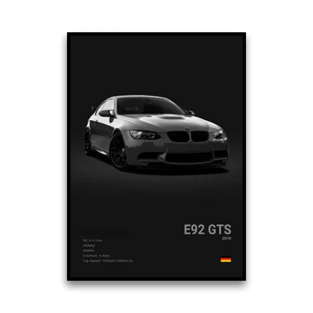Toile Imprimée BMW E92 GTS (Noir)