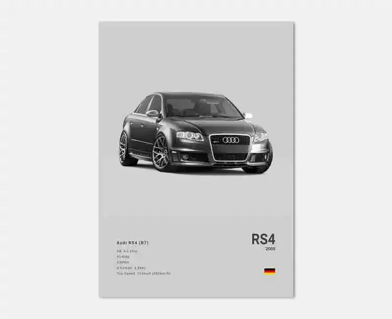 Toile Imprimée Audi RS4 B7 (Gris)