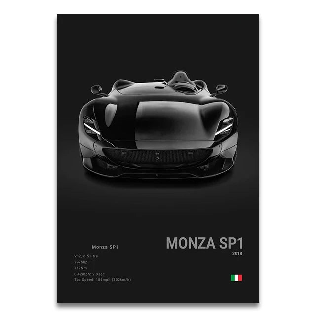 Toile Imprimée Ferrari Monza SP1 (Noir)