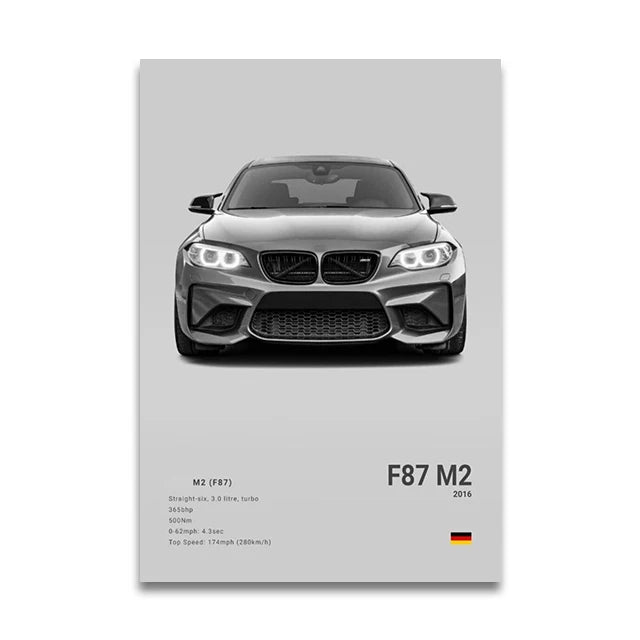 Toile Imprimée BMW F87 M2 (Gris)