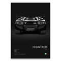Toile Imprimée Lamborghini Countach 1985 (Noir)