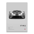 Toile Imprimée Ford GT 2017 (Gris)