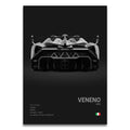 Toile Imprimée Lamborghini Veneno (Noir)