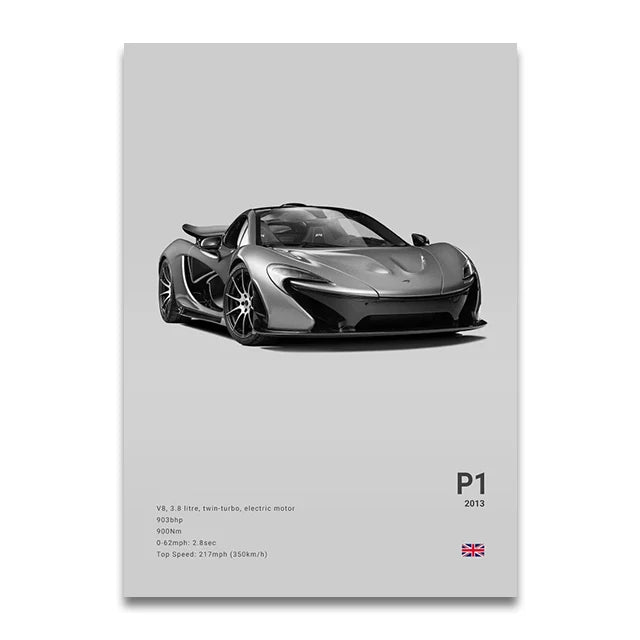 Toile Imprimée Mclaren P1 (Gris)