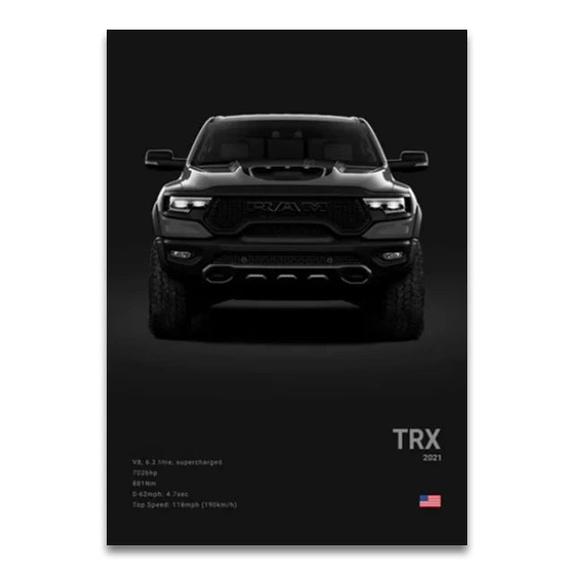 Toile Imprimée Dodge TRX (Noir)