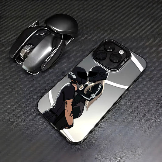 Coque Samsung S en Plastique Renforcée - Couple Motard