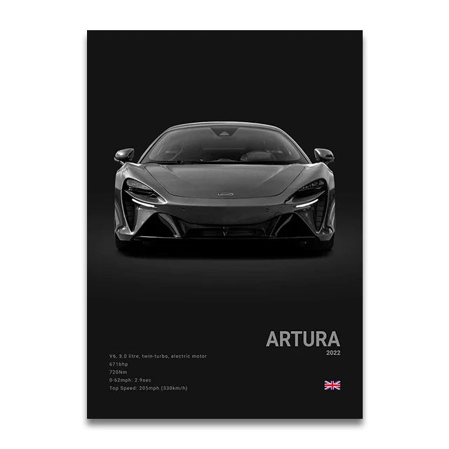 Toile Imprimée Mclaren Artura (Noir)