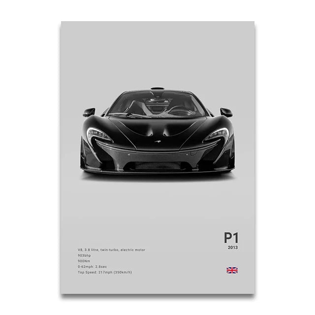 Toile Imprimée Mclaren P1 (Gris)
