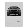 Toile Imprimée Ford Mustang Mach 1 1969 (Gris)