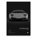 Toile Imprimée Lamborghini Murcièlago LP 670-4 SV (Noir)