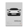 Toile Imprimée Lamborghini Murcièlago (Gris)