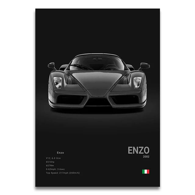 Toile Imprimée Ferrari Enzo (Noir)