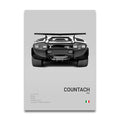 Toile Imprimée Lamborghini Countach 1985 (Gris)