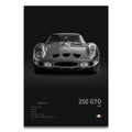 Toile Imprimée Ferrari 250 GTO (Noir)